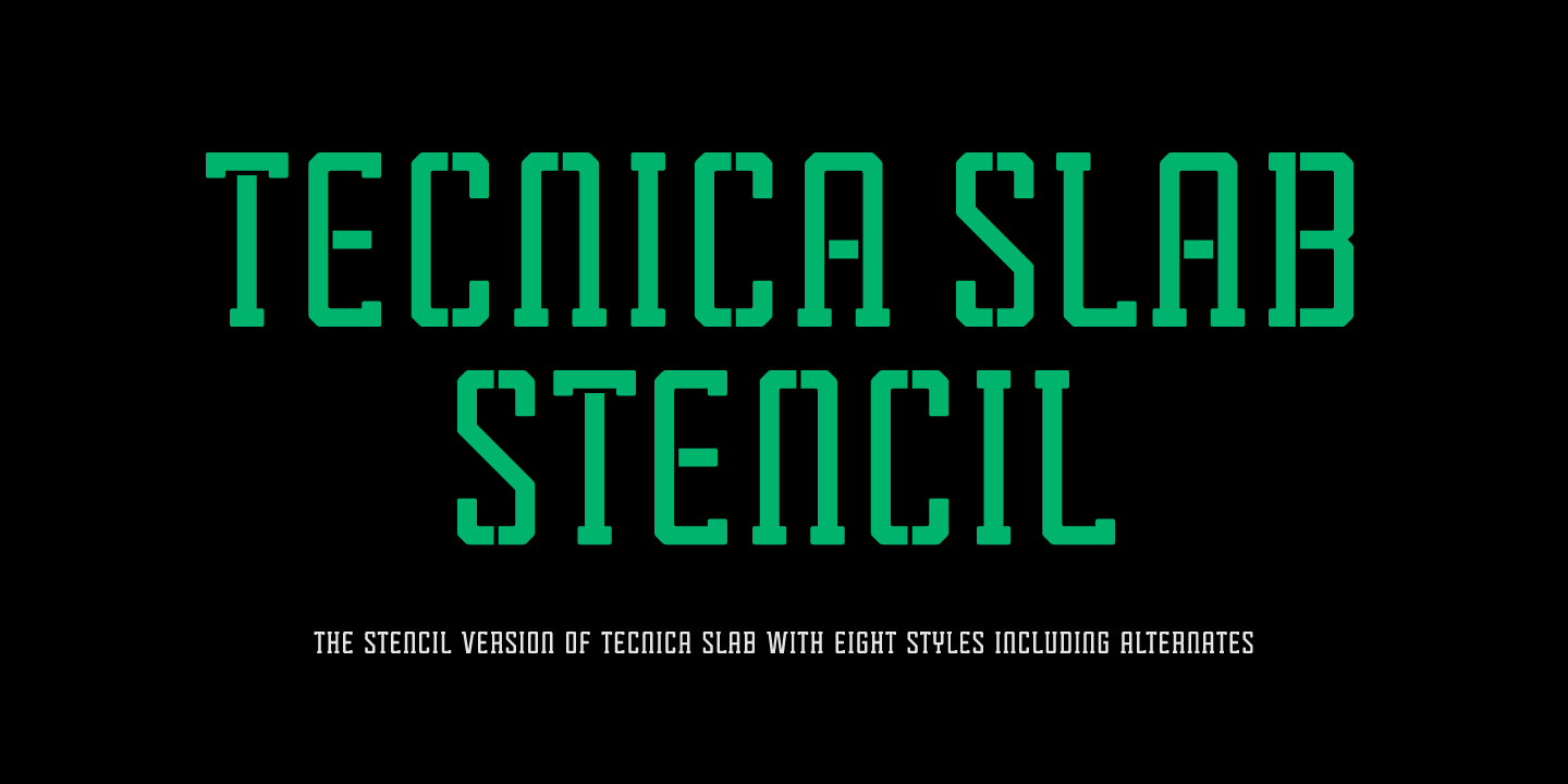 Шрифт Tecnica Slab Stencil